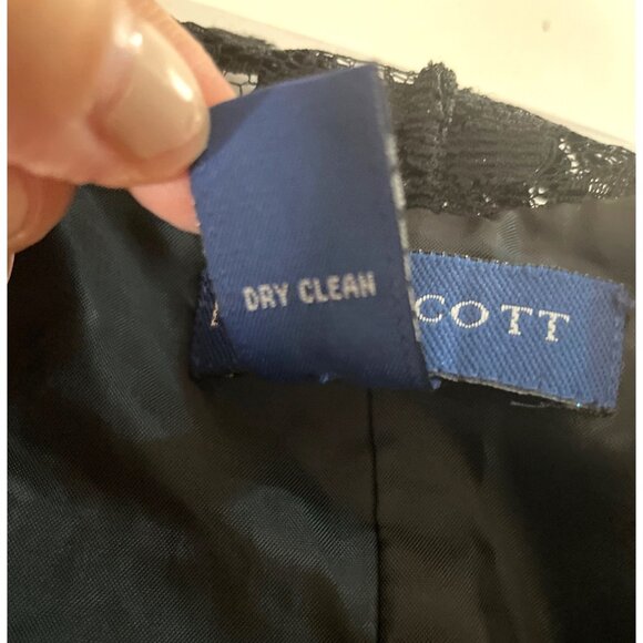 Karen Scott Black Lace Long Sleeve Beaded Dress Jacket Satin Lining Women's Sz L - Picture 5 of 9